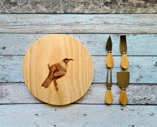 Wooden Cheese Board - The Tui + 4 piece cheese knives